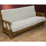 Nueva Textura strečový potah na sedačku - dvojkřeslo s dřevěnými rukojeťmi Glamour smetanový 140 - 170 cm – Zboží Mobilmania