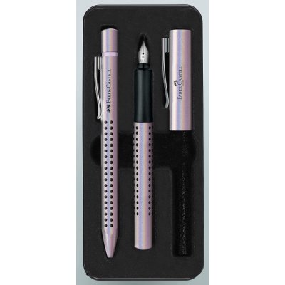 Faber Castell 201533 Grip dárková sada plnícího a kuličkového pera perleťová 3 ks – Zboží Živě