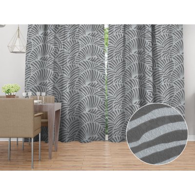 Biante bavlna závěs Sandra SA-805 Velký šedý abstraktní listový vzor 150x220 cm – Hledejceny.cz