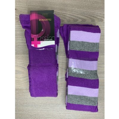 Dotex D&D Dámské bavlněné punčocháče hrubé pruhy Fialová – Hledejceny.cz