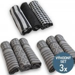 Etex Sada utěrek z egyptské bavlny U02 černé a šedé 50 x 70 cm 9 ks – Hledejceny.cz