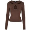 Dámská Trička Ladies Crossed Cut Out Longsleeve brown