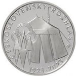 Česká mincovna 100. výročí zahájení pravidelného vysílání československého rozhlasu 200 Kč 2023 stříbrná mince Proof 13 g – Zboží Dáma