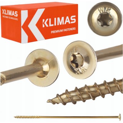 KLIMAS Wkret-met WKCP Ø10 mm TX-40 konstrukční vrut do dřeva s talířovou hlavou 360 mm - 25 ks – Hledejceny.cz