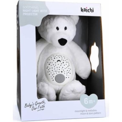 Kaichi plyšový Medvídek s projektorem bílý – Zboží Mobilmania