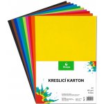 Kreslicí karton A4 - barevný, 180g/m2, 10 listů, 10 barev – Zboží Dáma