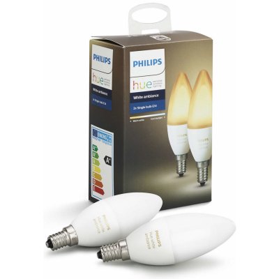 Philips Chytrá žárovka Hue Bluetooth 6W, E14, White Ambiance, 2ks – Zboží Dáma