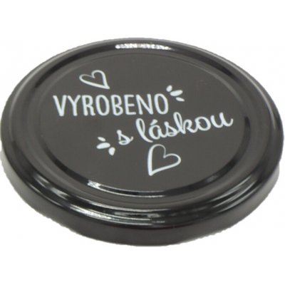 Zavařovací víčko VYROBENO S LÁSKOU ČERNÉ TO 82 (paster do 105°C) – Zboží Dáma