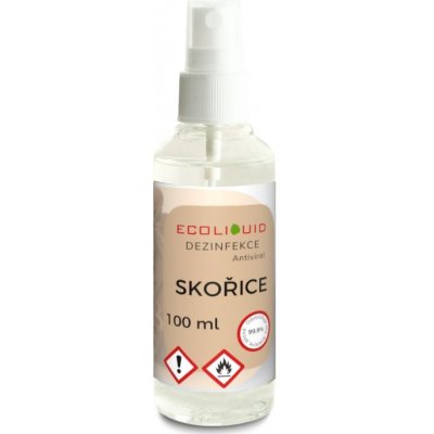 Ecoliquid Antiviral dezinfekce na ruce sprej skořice 100 ml