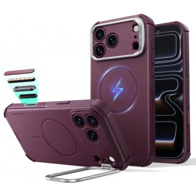ESR Cyber Tough Kickstand MagSafe kryt pro iPhone 17 Pro Max / 18 Pro Max, tmavě vínový – Zboží Mobilmania