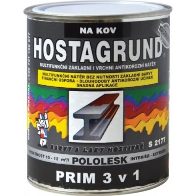Barvy A Laky Hostivař Hostagrund Prim 3v1 S2177 základní i vrchní barva na kov, 0912 hliník, 600 ml – Zbozi.Blesk.cz