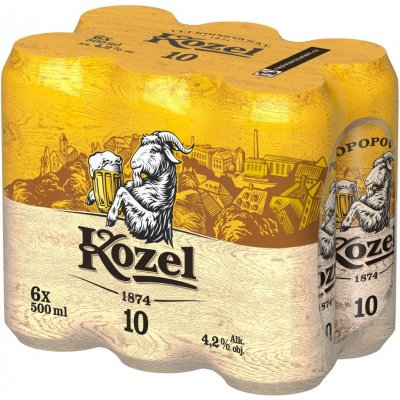 Velkopopovický Kozel pivo světlé výčepní 6 x 0,5 l (plech) – Zboží Dáma