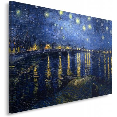 Gario Obraz na plátně Hvězdná noc nad Rhônou - Vincent van Gogh, reprodukce Rozměry: 60 x 40 cm – Hledejceny.cz