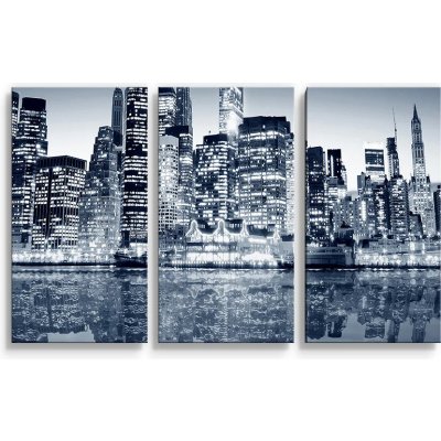 Sablio Obraz - 3-dílný Noční New York - 120x80 cm – Hledejceny.cz