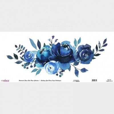 Cadence Rýžový papír v roli 30 x 68 cm Modrá kytice – Zboží Dáma
