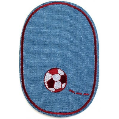 Pro Háčkování Nažehlovací záplata oválná 2ks fotbalový míč na modré – Zboží Mobilmania