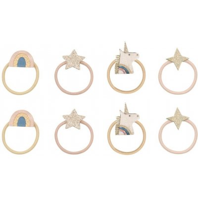 MIMI & LULA Gumičky do vlasů Celeste Unicorn – set 8 ks, růžová barva, textil – Zboží Mobilmania