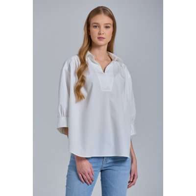 Gant D1. LUX POPLIN POPOVER SHIRT bílá – Zboží Mobilmania