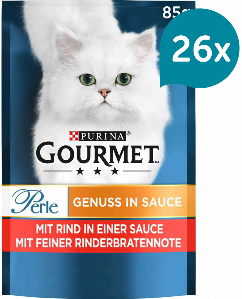 Gourmet Perle Genuss v omáčce s hovězím 26 x 85 g