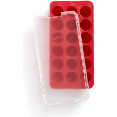 Lékué Silikonová forma na led Round Ice Cube Tray 18 kostek červená – Zboží Dáma