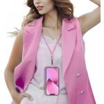 Šňůrka na telefon s nastavitelnou délkou(délka 165 cm ,max 82,5 cm ve smyčce) Růžová – Sleviste.cz