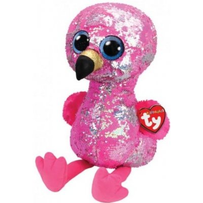 Beanie Boos Flippables růžová y s flitry plameňák 42 cm – Zbozi.Blesk.cz