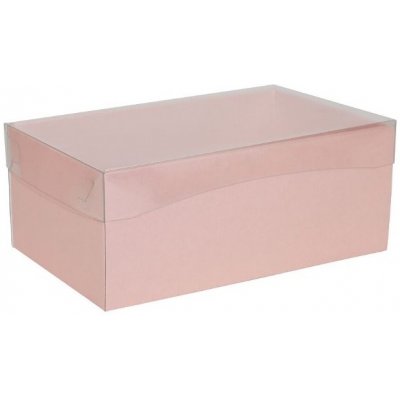 Dárková krabice s průhledným víkem 250x150x100 mm, růžová – Zboží Mobilmania