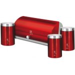 BERLINGERHAUS Chlebník a sada dóz na potraviny 4 ks Burgundy Metallic Line BH-6729 – Zboží Mobilmania