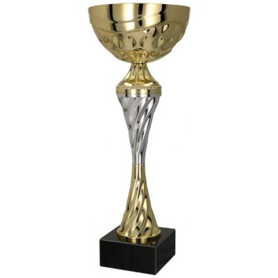 Kovový pohár Zlato-stříbrný 34 cm 12 cm – Zboží Mobilmania
