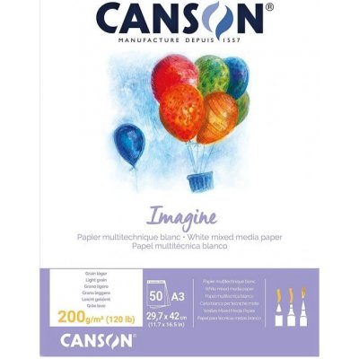 Canson Skicák na mokré techniky Imagine 200g m2 50 listů A3 – Zboží Mobilmania