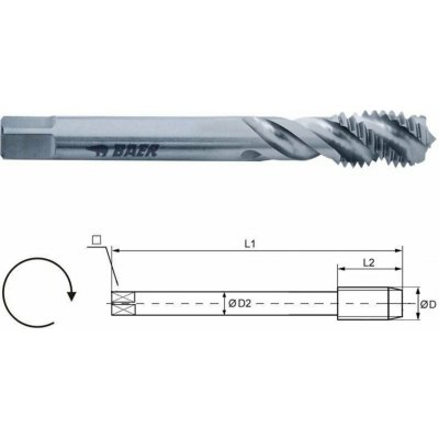BAER HSSE závitník 35° RSP – NPT NPT 3/8 x 18 – Hledejceny.cz