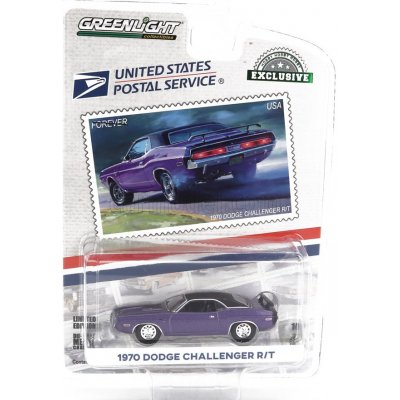Greenlight Dodge Challenger R t Coupe United States Postal Service 1970 Fialová Černá 1:64