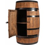 Creative Cooper dřevěný stojan na víno sud s dvířky v retro stylu výška 80 cm – Sleviste.cz