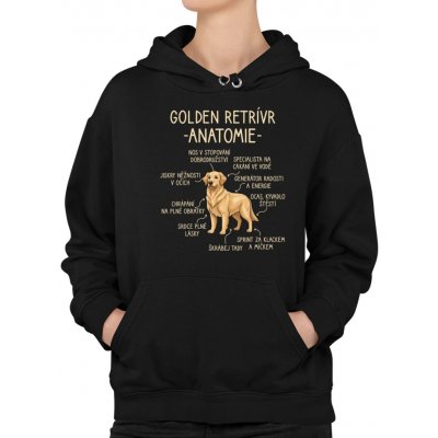 Tričkový Golden retrívr anatomie dámská mikina s potiskem Navy – Zboží Dáma