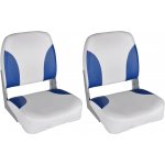 Greatstore Sedadla do člunu 2 ks sklopná modrobílá poduška 41 x 36 x 48 cm – Hledejceny.cz