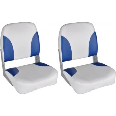 Greatstore Sedadla do člunu 2 ks sklopná modrobílá poduška 41 x 36 x 48 cm – Hledejceny.cz