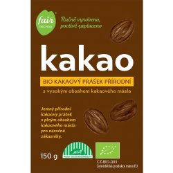 Fairobchod Bio kakaový prášek přírodní vysokotučný 150 g