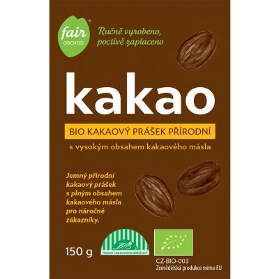 Fairobchod Bio kakaový prášek přírodní vysokotučný 150 g – Zbozi.Blesk.cz