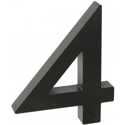 Richter Czech Domovní číslo "4", RN.100LV, broušené černá – HobbyKompas.cz