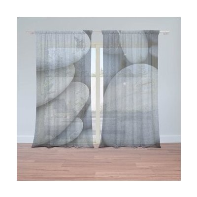 Sablio Záclony Černé kameny: 2ks 150x250cm – Hledejceny.cz