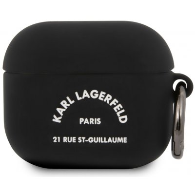 Karl Lagerfeld Rue St Guillaume Silikonové Pouzdro pro Apple AirPods 3 KLACA3SILRSGBK