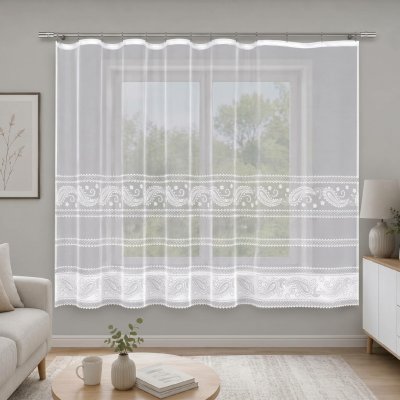Dekorační žakárová záclona s řasící páskou EDGAR 160 bílá 300x160 cm MyBestHome – Hledejceny.cz