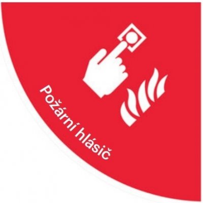 Samolepící plošné protiskluzové značení (čtvrtkruh) – Požární alarm – Zboží Mobilmania