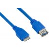 usb kabel 4World 08972 kabel USB micro, 2m, 3.0, USB A(F) - microUSB B(M), modrý