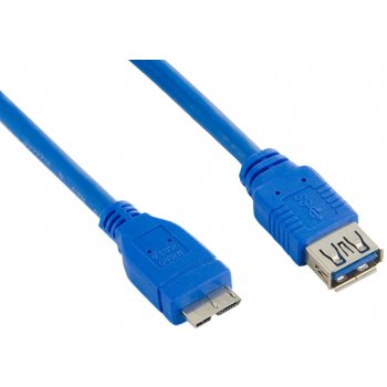 4World 08972 kabel USB micro, 2m, 3.0, USB A(F) - microUSB B(M), modrý
