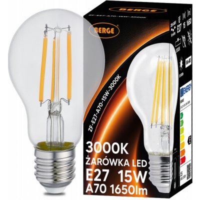 Berge LED žárovka s vláknem E27 15W teplá bílá – Hledejceny.cz
