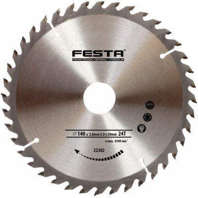 Festa Pilový kotouč s SK plátkem, 125 x 22 mm, 40 zubů, TCT, F22301 – Zboží Mobilmania