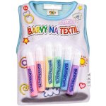 SMT Creatoys Barvy na textil perleťové 6 ks na kartě 14 x 20 cm – Zboží Mobilmania