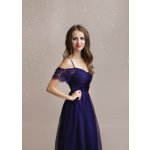 Dámské plesové a společenské dlouhé šaty Audrey modrá – Zboží Dáma