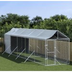vidaXL Venkovní psí kotec se střechou stříbrný 200 x 1000 x 250 cm – Hledejceny.cz